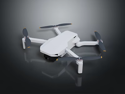 Smart Drone With White Body Four Propellers High Definition Camera And Modern Design 3d model