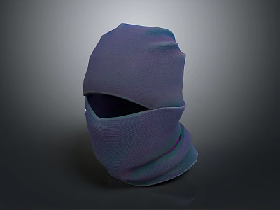 Comfortable Soft Fabric Headscarf With Purple Blue Gradient For Daily Wear 3d model