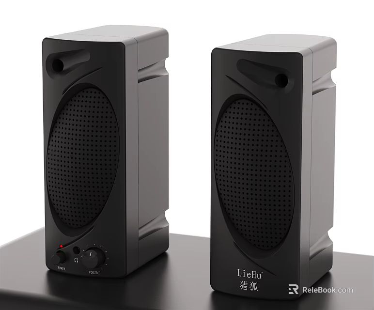 LiChen Brand High Quality Black Speakers Modern Sleek Design For Desktop Audio 3d model 