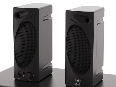 LiChen Brand High Quality Black Speakers Modern Sleek Design For Desktop Audio 3d model