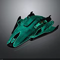 Futuristic High Tech Equipment With Aerodynamic Teal Glowing Structure Design