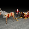 Modern Christmas Santa Claus Christmas Carriage Christmas Gift Elk Sled 3d model