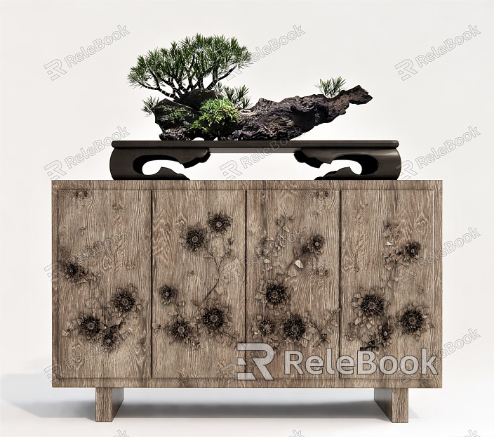 New Chinese-style Side Cabinet Wall Cabinet Storage Cabinet Decorative Cabinet End View Desk model