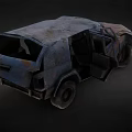 Old Rusted Car With Damaged Body And Broken Exterior Parts