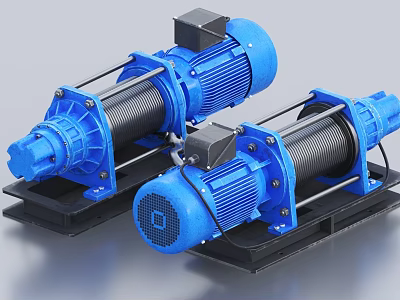winch electric winch winch industrial equipment reel 3d model