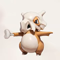 Adorable Cartoon Doll With White Head Brown Body Brown Eyes Holding Bone