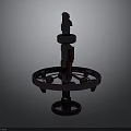 Industrial Mechanical Structure With Circular Base And Vertical Metal Shaft