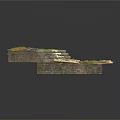 3D Model of Stone Steps with Moss and Broken Ground Terrain Structure 3d model