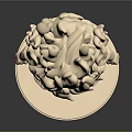 Cartoon Style Character Statue With Flame Like Hair Standing Pose And Base