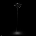 Ancient Decorative Weapon With Long Intricate Metal Handle And Ornate Top Structure