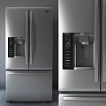 Stainless Steel French Door Refrigerators With Bottom Freezer Drawer And Water Ice Dispenser
