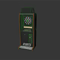 Standalone Dart Machine With Dartboard Black Red Cabinet And Control Panel