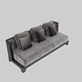 Two Seater Sofa With Gray Fabric Upholstery Comfortable Cushions And Dark Wooden Frame