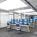 Modern Monitoring Room Console Office Desk and Chair Computer Workbench Luminous Steel Operation Desk Command Technology Middle Control Table Staff Table Baking Paint Conference Table Training Negotiation Table Science and Technology Sense Furniture 3d model