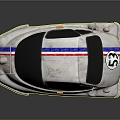 Vintage Small Car With Rusty Exterior Number 53 Emblem White Rims And Roof Rack