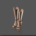 Woman Showing Elegant Legs In Stylish High Heels Against Grey Background