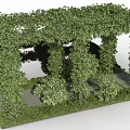 Plant Combination Archway Structure With Vines Shrubs And Lush Green Grass