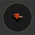 3D Character Model With Red Hair Tank Top Cargo Pants And Gun On Circular Base