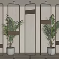 Screen partition Changhong glass metal frame screen partition 3d model