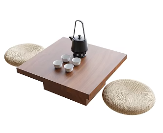 Modern Bay Window Small Tea Table Tea Table and Chair Tea Set 3d model