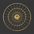 Luxurious Ornate Golden Chandelier With Multi Layered Structure And Crystal Decorations