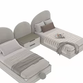 Modern Elegant Single Bed Design With Curved Headboard Mattress And Decorative Pillows