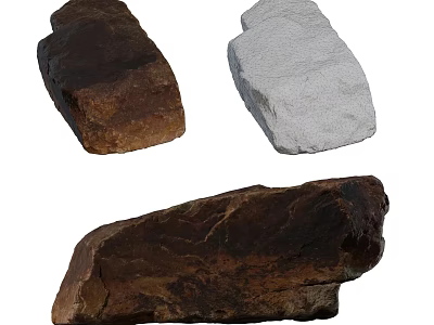Natural Stone And Wood Materials With Various Colors And Rough Textures 3d model