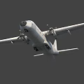 Large White Cargo Airplane With Four Propellers Long Wings And Fuselage Design