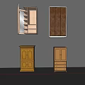 Various Wooden Wardrobe Styles With Open And Closed Doors And Internal Shelves