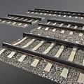 Model Railroad Tracks With Different Straight Curved Sections Wooden Ties And Gravel Ballast