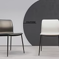 Poliform Modern Leisure Chair Black White Leather Design With Slim Metal Legs