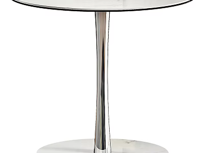 Modern Round Top Side Table With Sleek Metal Pedestal Base And Contemporary Design 3d model