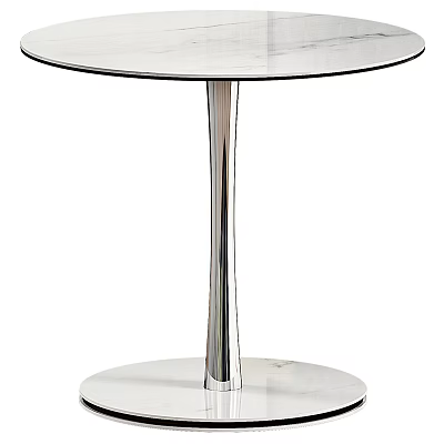 Modern Round Top Side Table With Sleek Metal Pedestal Base And Contemporary Design 3d model