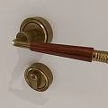 Classic Brass Door Handle with Wooden Lever and Modern Elegant Design Details