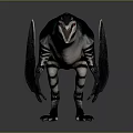 Realistic Pterosaur Dinosaur 3D Model With Spread Wings Sharp Teeth And Black White Body