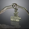 Eastern Grass Owl 3D Model Figure With Spread Wings And Detailed Stand