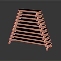 Modern Wooden Stool Featuring Stacked Layers Black Panels And Contemporary Design
