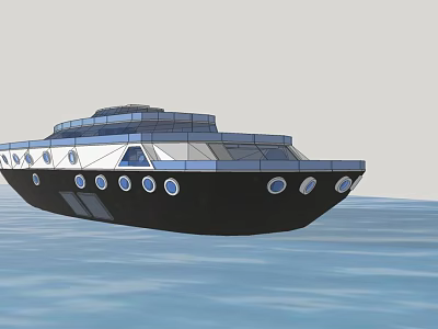 Luxury Yacht With Modern Design Floating On Water 3d model