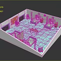Hospital Ward Interior With Multiple Beds Bedside Tables Central Table And Chairs