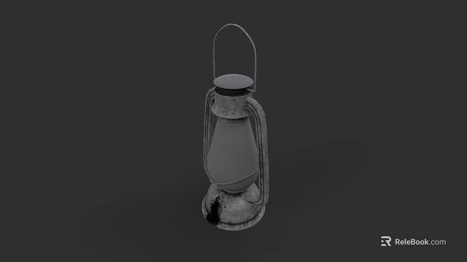 Vintage Metal Candle Lantern With Glass Shade And Classic Design 3d model 