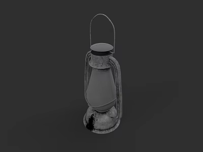 Vintage Metal Candle Lantern With Glass Shade And Classic Design 3d model