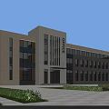 Modern Office Building Exterior Featuring Large Windows Clean Design Plaza And Blue Sky