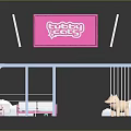 Colorful Pink Cartoon Scene Featuring Lucky Baby Sign Rainbow And Pony Doll