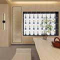 Liquor and Tobacco Specialty Store Facade With Wooden Wall Glass Door And Product Display Shelves
