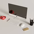 Modern desktop computer mobile phone headset 3d model