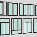sliding window corner window glass window bay window floor-to-ceiling window balcony window 3d model