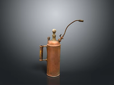 Vintage Copper Weapon With Unique Long Nozzle And Handle Design 3d model