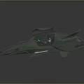 Futuristic Green Sci Fi Aircraft Model With Aerodynamic Design And Transparent Cockpit
