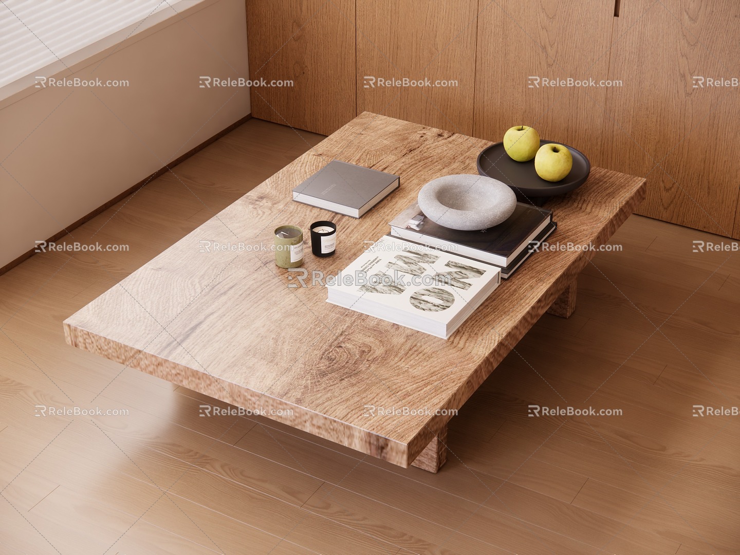 Solid wood tea table model