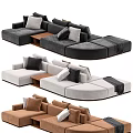 Modern Sectional Sofa Set With Comfortable Cushions Modular Design And Color Options 3d model